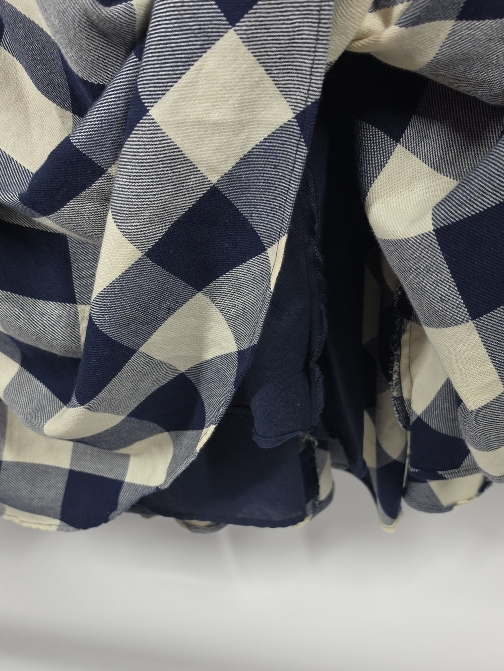Lauren Ralph Lauren Navy Cream Plaid Ruffle Maxi Skirt Size 8 NWT - Picture 9 of 11